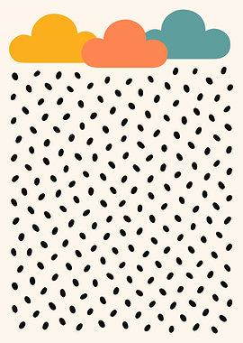 Cute Clouds Raining Black Dots