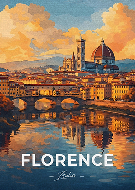 Florence cityscape with Ponte Vecchio