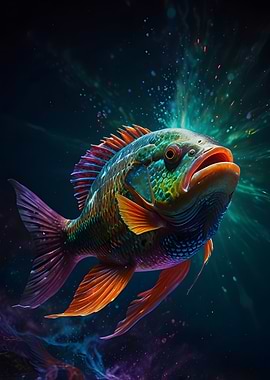 Vibrant Cosmic Fish