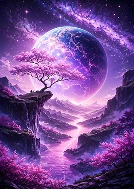 Cherry Blossoms Galaxy Planet