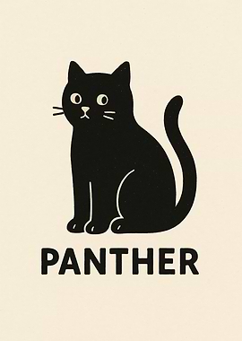 Black Cat with 'PANTHER' text