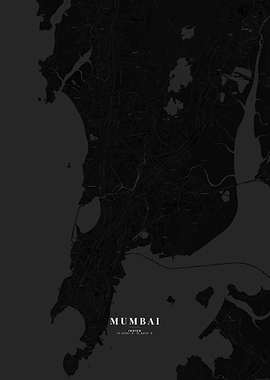 Mumbai - City Map (Dark Themed)