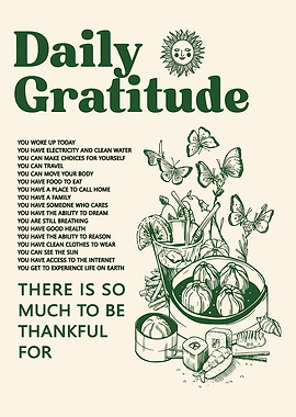 Daily Gratitude List with Food