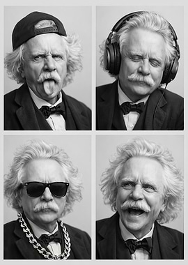 Mark Twain in Four Fun Poses