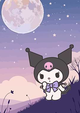 Kuromi under the full moon