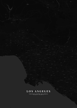 Los Angeles - City Map (Dark Themed)