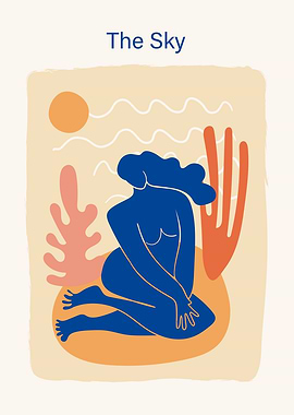 Abstract woman and nature in the style of Matisse