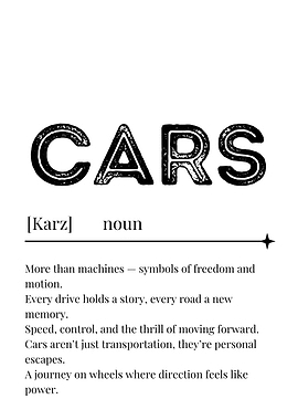 Cars Definition Poster