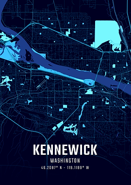 Kennewick Washington Midnight City Map
