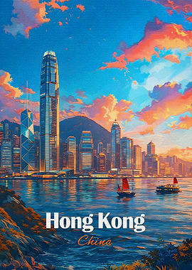 Hong Kong Skyline at Sunset