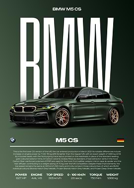 BMW M5 CS Car Poster