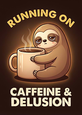 Sloth with Coffee Mug