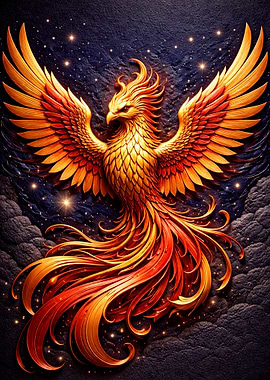 Mythical Golden Phoenix