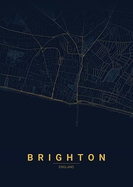 Brighton England Map Poster