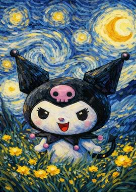 Kuromi in Starry Night Field