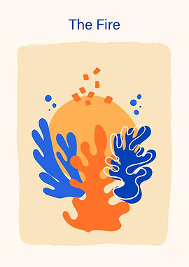 Abstract Coral and Sun