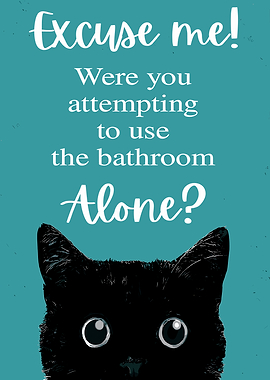 Funny Cat Bathroom Sign