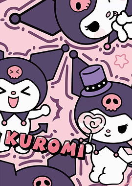 Kuromi with Lollipops and Stars