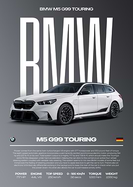 BMW M5 G99 Touring Car Poster