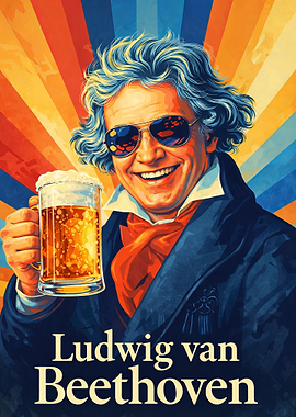 Ludwig van Beethoven with Beer