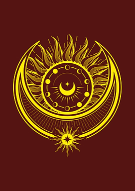 Celestial Sun and Moon Symbol