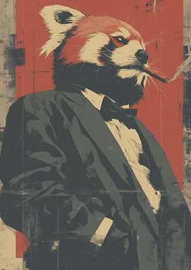 Red Panda Tuxedo doing Smoking Cool