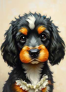 Adorable Cavalier King Charles Spaniel Puppy Portrait