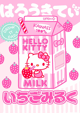 Hello Kitty Strawberry Milk Carton