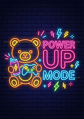Teddy Bear Gaming Neon Sign