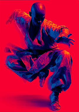 Martial Artist in Dynamic Pose