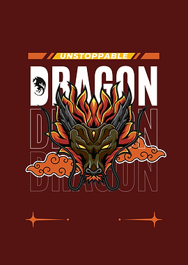 Unstoppable Dragon Head Illustration