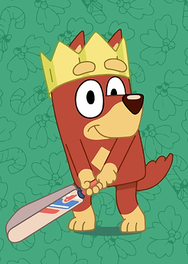 Bluey King Dog with Cricket Bat