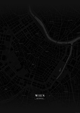Vienna - City Map (Dark Themed)