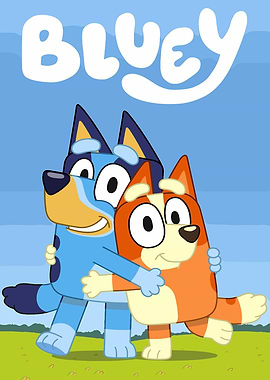 Bluey and Bingo Hugging