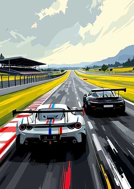 Race Cars on a Track