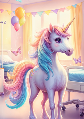 Magical Unicorn in a Hospital Room