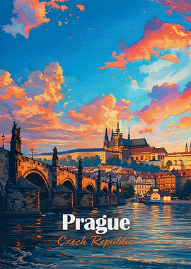 Prague Czech Republic Cityscape Painting