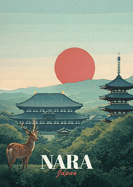 Nara Japan Vintage Poster