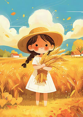 Girl in a Wheat Field
