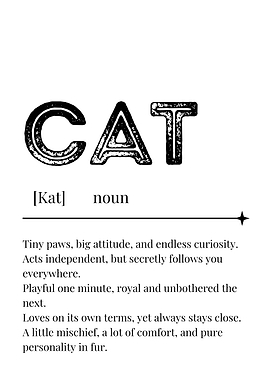 Cat Definition Print