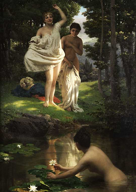 Nymphs in a Forest Pond
