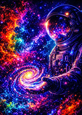 Astronaut Holding a Galaxy