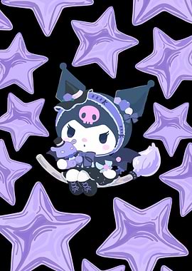 Kuromi with Teddy Bear and Stars