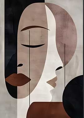 Abstract Faces in Earth Tones