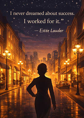 Woman walking in a city at night