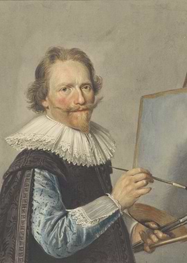 Artist painting a portrait