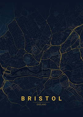 Bristol England Map Poster