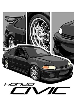 Honda Civic Car Illustration