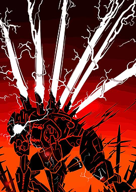 Robot Unleashing Lightning