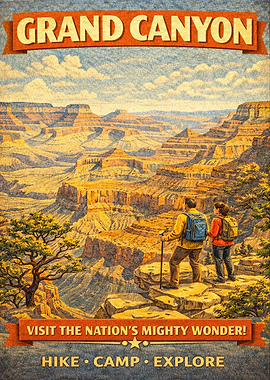 Grand Canyon Vintage Travel Poster